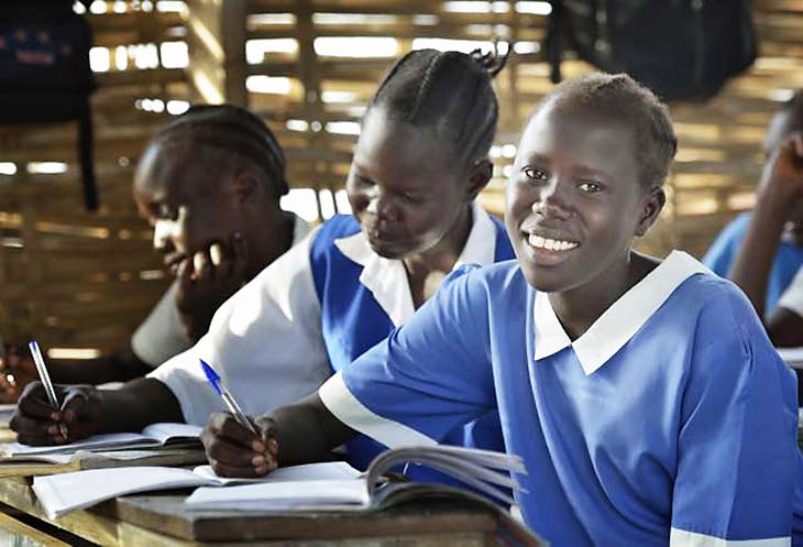 Girls in a classroom in Agok, South Sudan