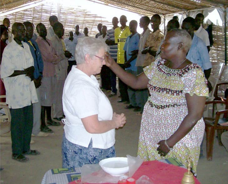 Sr Annette St. Amour blessed by National Pastoral Team in South Sudan